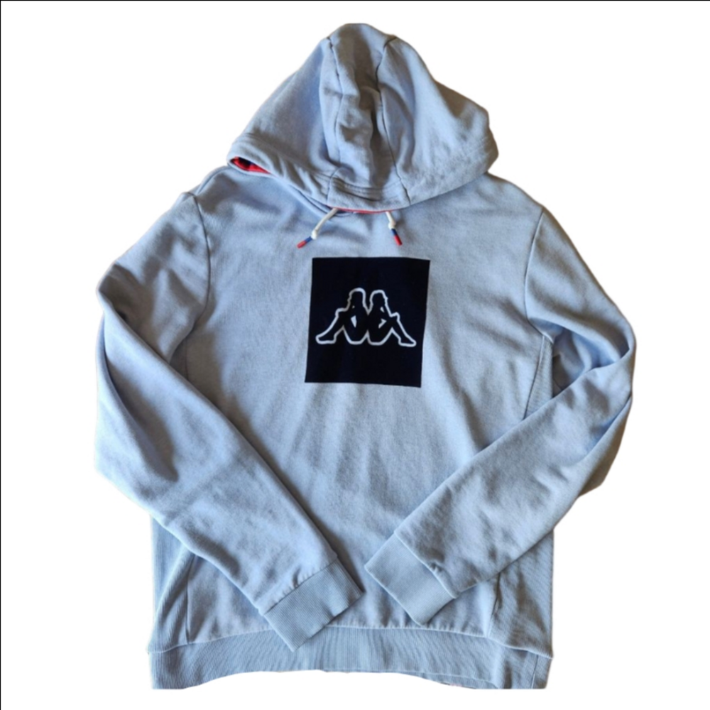 Men's Kappa Hoodie Blue/Black Logo Size L